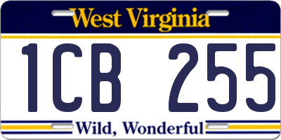 WV license plate 1CB255