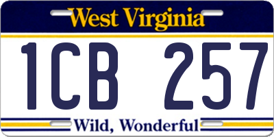 WV license plate 1CB257