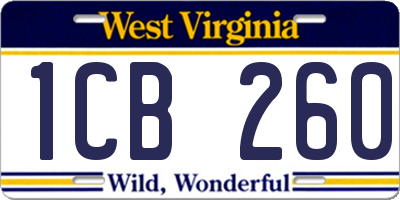 WV license plate 1CB260