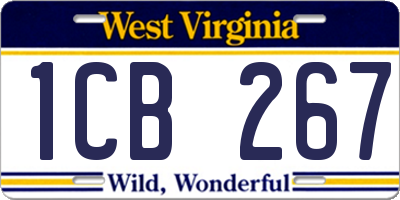 WV license plate 1CB267