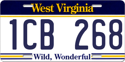 WV license plate 1CB268