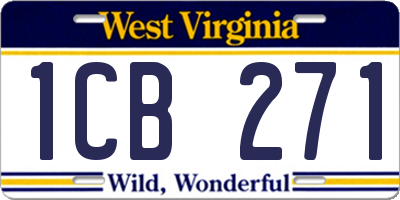 WV license plate 1CB271