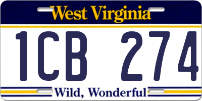 WV license plate 1CB274
