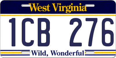 WV license plate 1CB276