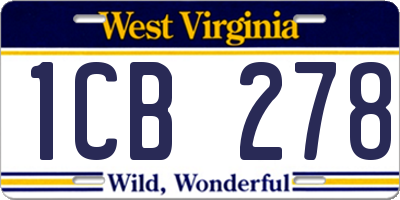 WV license plate 1CB278