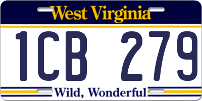 WV license plate 1CB279