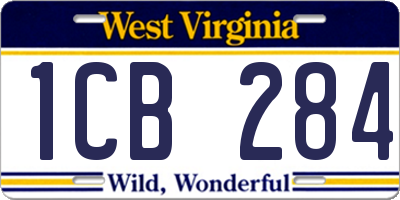 WV license plate 1CB284