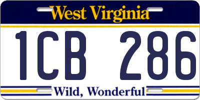 WV license plate 1CB286