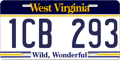 WV license plate 1CB293