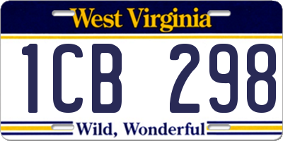WV license plate 1CB298