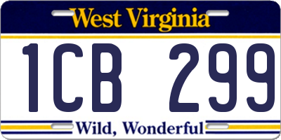 WV license plate 1CB299