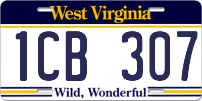 WV license plate 1CB307
