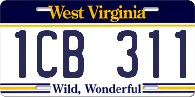 WV license plate 1CB311