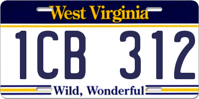 WV license plate 1CB312