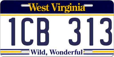 WV license plate 1CB313