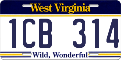 WV license plate 1CB314