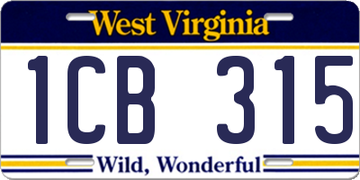 WV license plate 1CB315