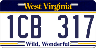 WV license plate 1CB317