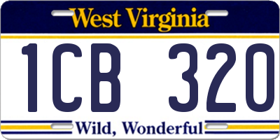 WV license plate 1CB320