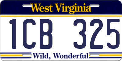 WV license plate 1CB325