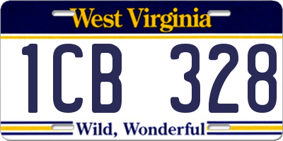 WV license plate 1CB328