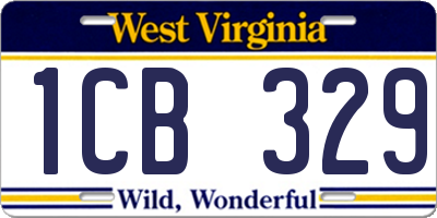 WV license plate 1CB329