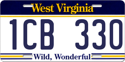 WV license plate 1CB330