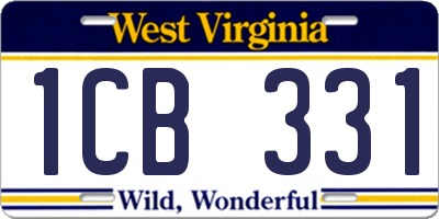 WV license plate 1CB331