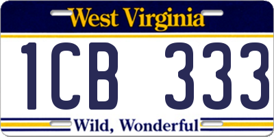 WV license plate 1CB333
