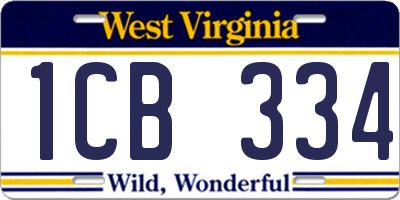 WV license plate 1CB334