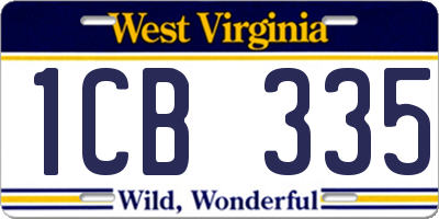 WV license plate 1CB335