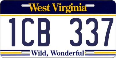 WV license plate 1CB337