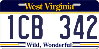WV license plate 1CB342