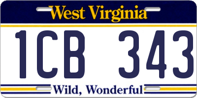 WV license plate 1CB343