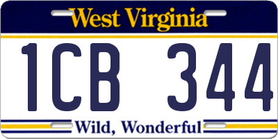 WV license plate 1CB344