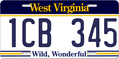 WV license plate 1CB345