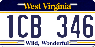 WV license plate 1CB346