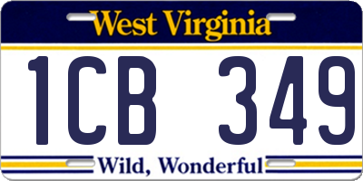 WV license plate 1CB349