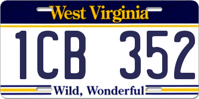 WV license plate 1CB352