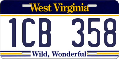 WV license plate 1CB358