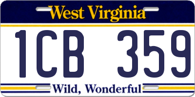 WV license plate 1CB359