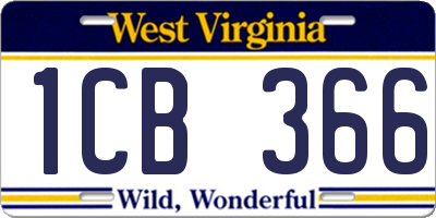 WV license plate 1CB366