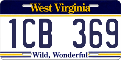 WV license plate 1CB369