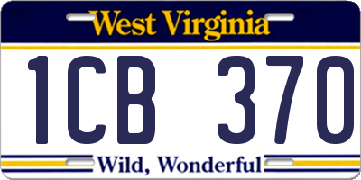 WV license plate 1CB370