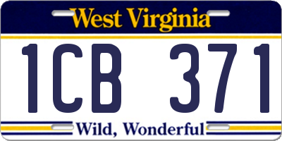 WV license plate 1CB371