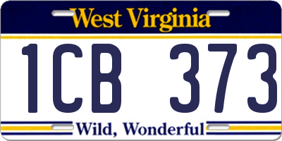 WV license plate 1CB373