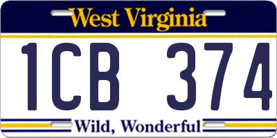 WV license plate 1CB374