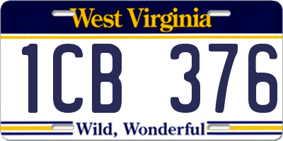 WV license plate 1CB376