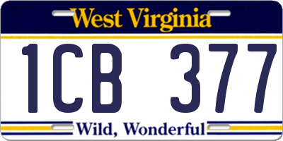 WV license plate 1CB377
