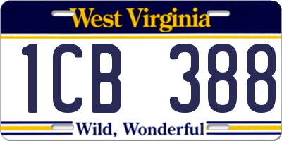 WV license plate 1CB388